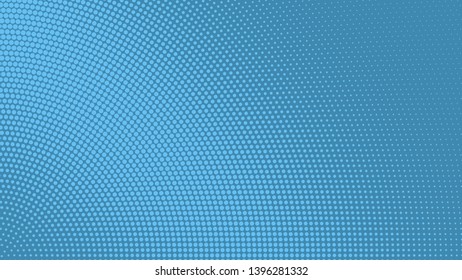 Blue pop art background in vitange comic style with halftone dots, vector illustration template for your design