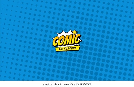 Blue pop art comic abstract background