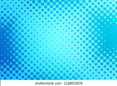 Blue pop art retro background with dots comic style, vector illustration - stock vector