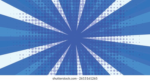  Blue pop art, retro design, mockup, vector illustration, vintage halftone background for your text, vector background eps10
