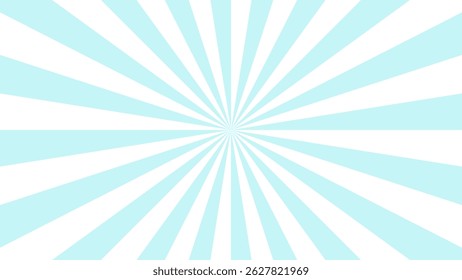 Blue pop sunburst background. Pop bright concentration line background and promotional template.
