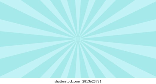 Blue pop sunburst background. Pop bright concentration line background and promotional template.