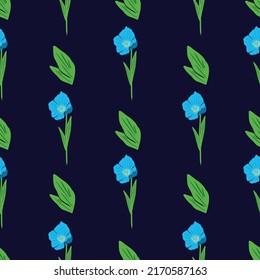 Espías azules sin soldadura patrón sobre fondo azul oscuro