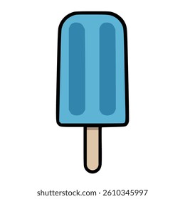 blue popsicle ice cream snack food sweet flat color vector illustration template design