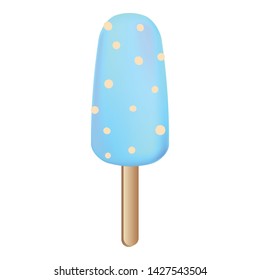 Blue popsicle icon. Cartoon of blue popsicle vector icon for web design isolated on white background