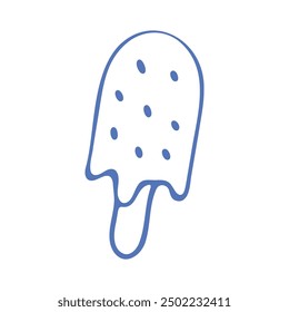 A blue popsicle icon with sprinkles, depicted in a playful and vibrant style.