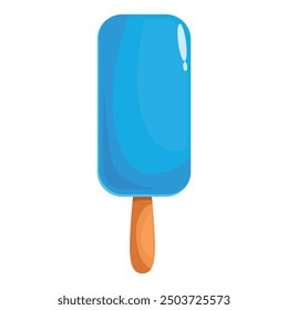 Blue popsicle on a wooden stick, perfect for cooling down on a hot summer day