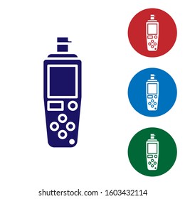 Blue Portable sensor icon isolated on white background. Set color icons in circle buttons. Vector Illustration