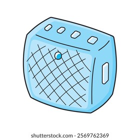 Blue portable wireless speaker isolated vector illustration