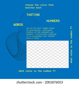 Blue Post Template for Publication in Social Media. Frame with a spot for Photo or Video With Transparent Background. Vector illustration