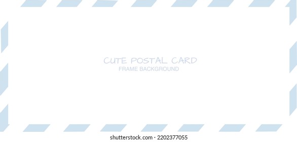 Blaue Postkarte, pastellfarbener Hintergrund, Vektorgrafik.