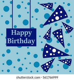 blue postcard happy birthday