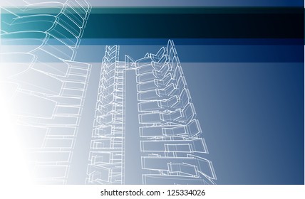 Blue poster in the style of elementary geometry