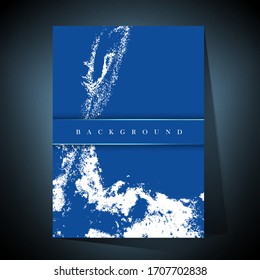 Blue Poster with White Paint Splatter