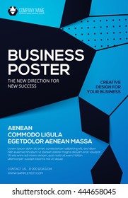 Blue poster for your business, cover presentation