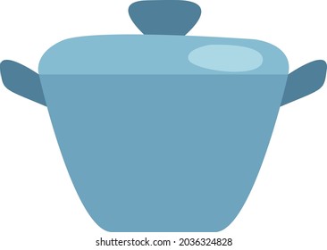 Cubierta azul con tapa, ilustración, vector, sobre fondo blanco.