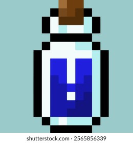 blue potion for the game. pixel art