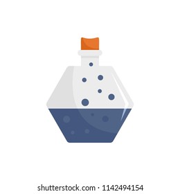 Blue potion icon. Flat illustration of blue potion vector icon for web isolated on white