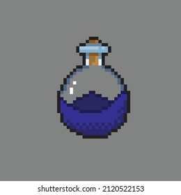 poción azul en el estilo de arte de píxeles