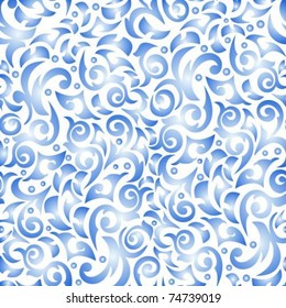 Blue poured background with monograms