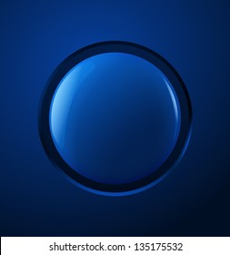 Blue power button. Vector illustration.