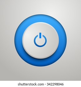 Blue power button. Vector illustration for your design.