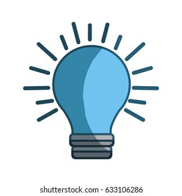 blue power light bulb on