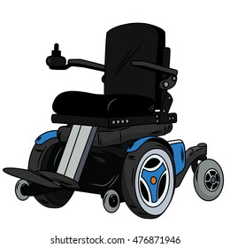  blue power wheelchair vector