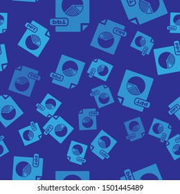 Blue PPT file document. Download ppt button icon isolated seamless pattern on blue background. PPT file presentation.  Vector Illustration