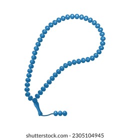 Blue prayer beads made of stone, isolated on a white background, vector illustration, prayer beads standing svg