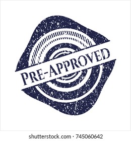 Blue Pre-Approved distress rubber stamp