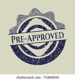 Blue Pre-Approved distressed rubber grunge texture seal