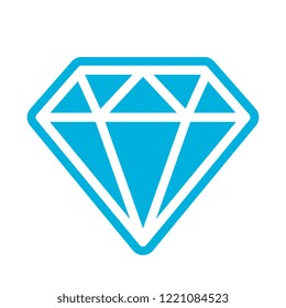 Blue precious stone vector icon illustration isolated on white background