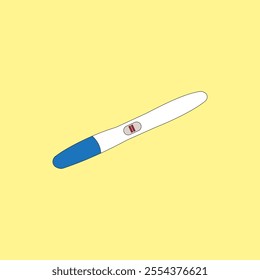 Blue Pregnancy test vector illustration. Pregnant, childbirth concept. Feminine item.