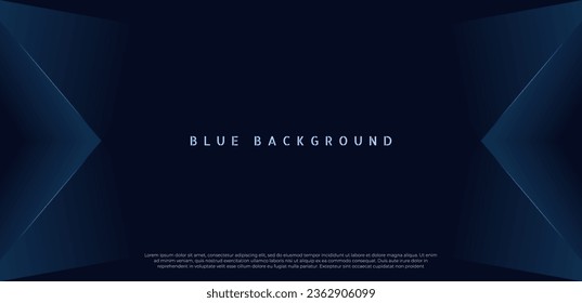 Blue premium abstract background with dark geometric shapes. Very suitable for poster, banner, cover, advertisement, wallpaper and futuristic design concept