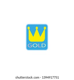 Blue premium button with a golden crown