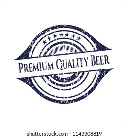 Blue Premium Quality Beer rubber grunge seal