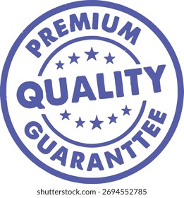 Sello de garantía de calidad azul de Premium con insignia de sello de estrellas