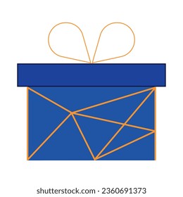 Icono azul presente. Ligera. Vector de fondo blanco