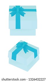 Blue present. vector illustration