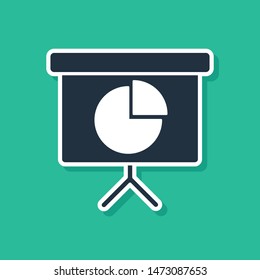Blue Presentation financial business board with graph, schedule, chart, diagram, infographic, pie graph icon isolated on green background. Vector Illustration Blue Presentation financial business board with graph, schedule, chart, diagram, infographic, pie graph icon isolated on green background. Vector Illustration