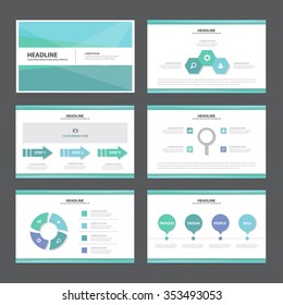 Blue presentation template Infographic elements flat design set for brochure flyer leaflet marketing advertising