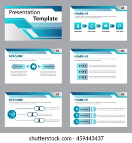 Blue Presentation Template Infographic Elements Flat Stock Vector ...