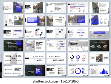 Blue presentation templates elements on a white background. Vector infographics. Use in Presentation, flyer and leaflet, corporate report, marketing, advertising, annual report, banner.