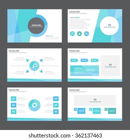 Blue presentation templates Infographic elements flat design set for brochure flyer leaflet marketing advertising