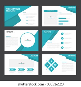 Blue presentation templates Infographic elements flat design set for brochure flyer leaflet marketing advertising