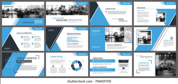 Blue presentation templates and infographics elements background. Use for business annual report, flyer, corporate marketing, leaflet, advertising, brochure, modern style.