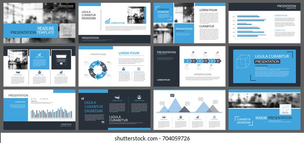Blue presentation templates and infographics elements background. Use for business annual report, flyer, corporate marketing, leaflet, advertising, brochure, modern style.