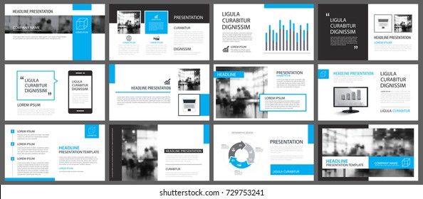 Blue presentation templates and infographics elements background. Use for business annual report, flyer, corporate marketing, leaflet, advertising, brochure, modern style.