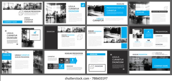 Blue presentation templates and infographics elements background. Use for business annual report, flyer, corporate marketing, leaflet, advertising, brochure, modern style.